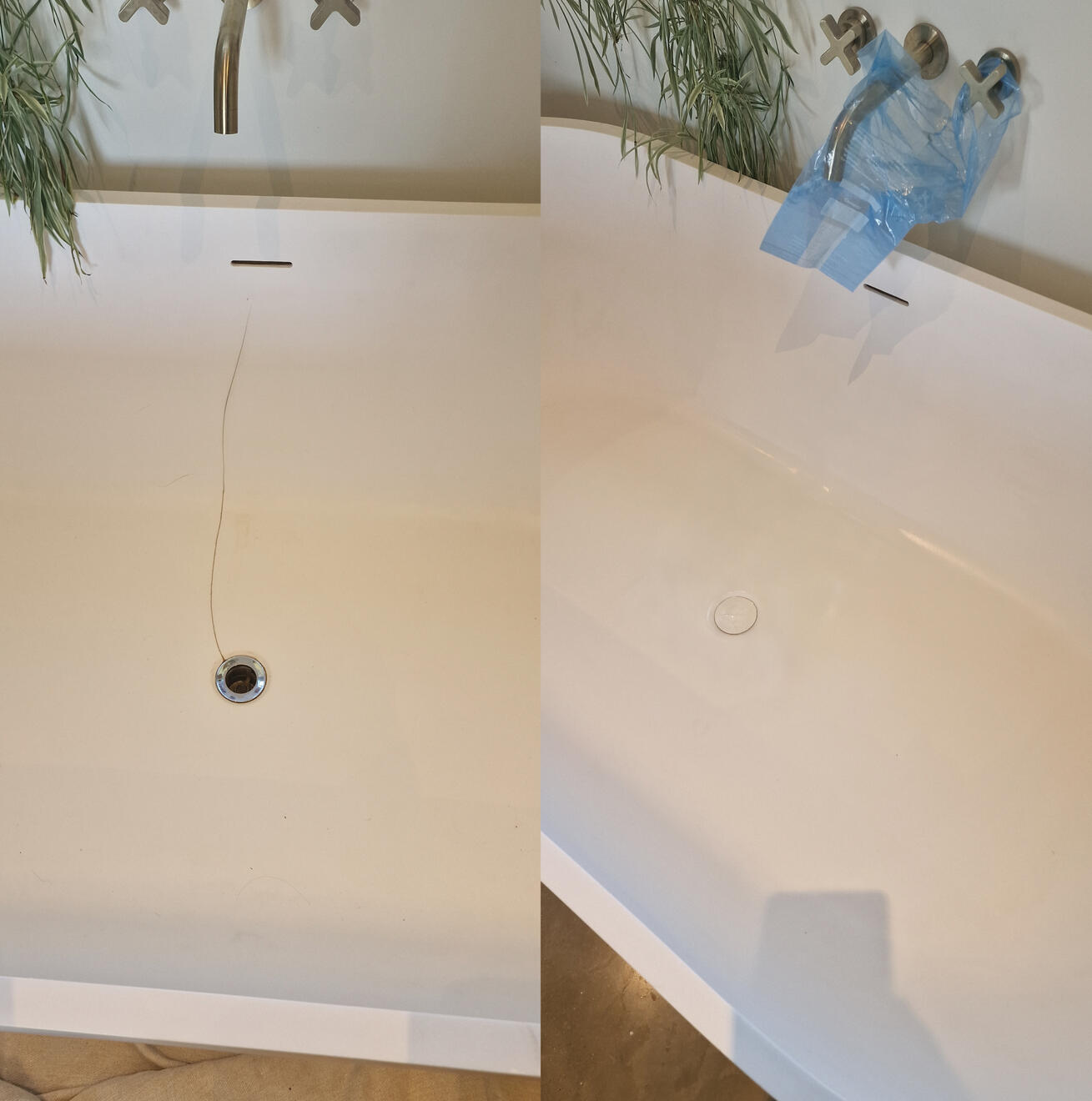 Reinforced stone resin bath crack repair in Coventry